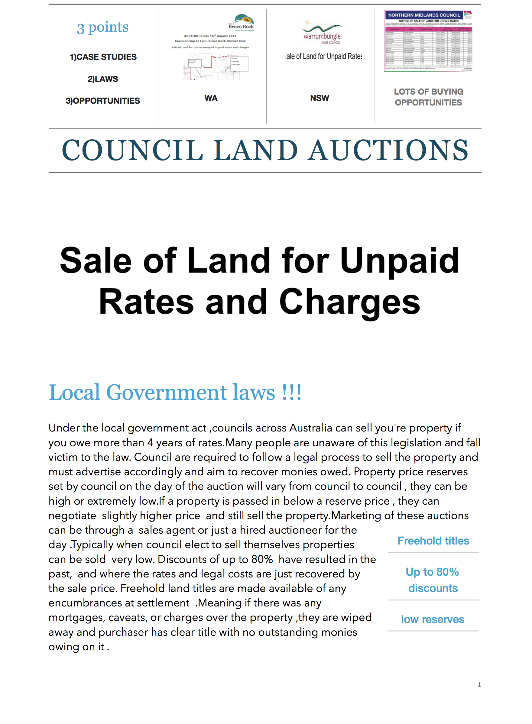 Council Auctions for Unpaid Rates
